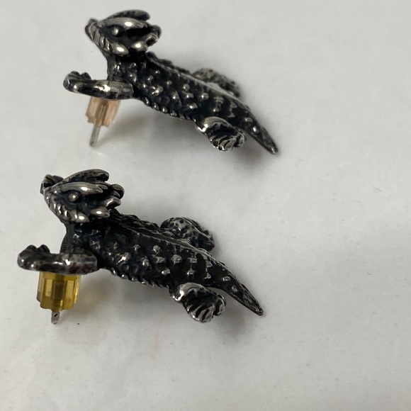Sterling Silver Horny Toad earrings - Picture 5 of 9